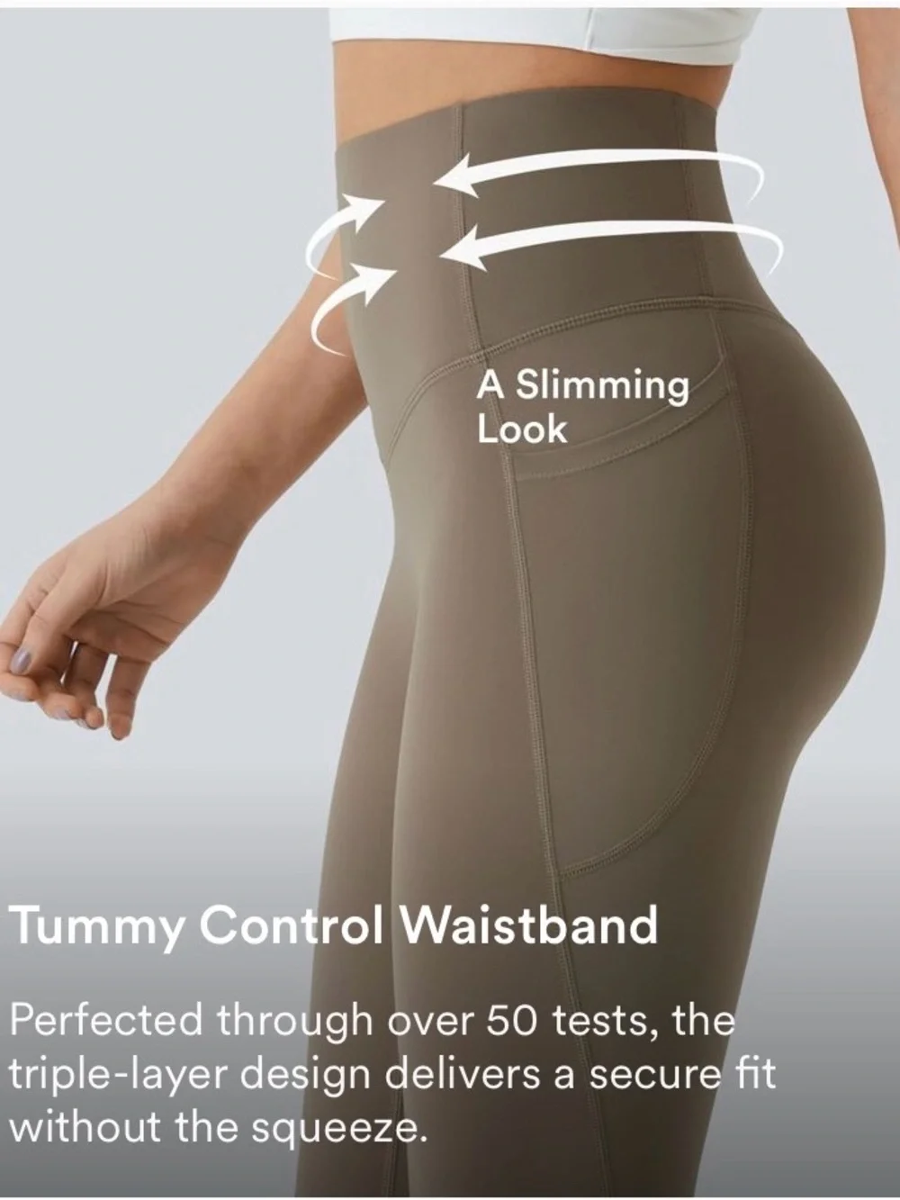 NWOT Halara UltraSculpt™ High Waisted Tummy Control Pocket Shaping 7/8 Leggings - Picture 5 of 9